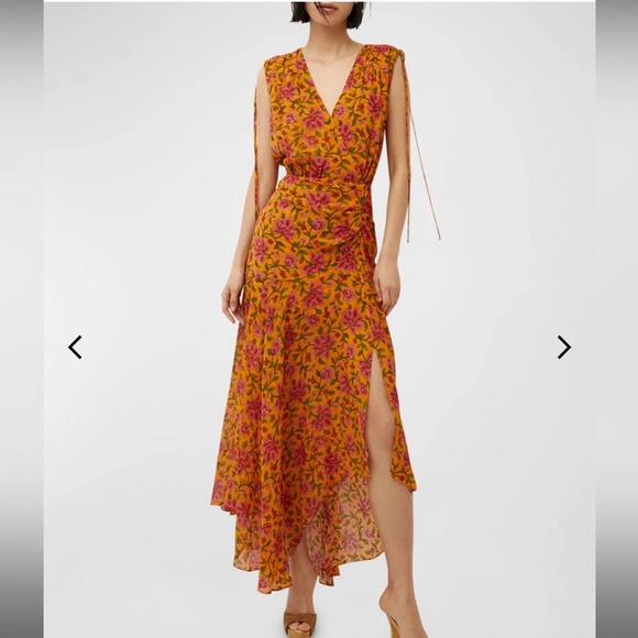 Veronica Beard Dovima Silk Dress | Orange Floral | NWT - Picture 5 of 6
